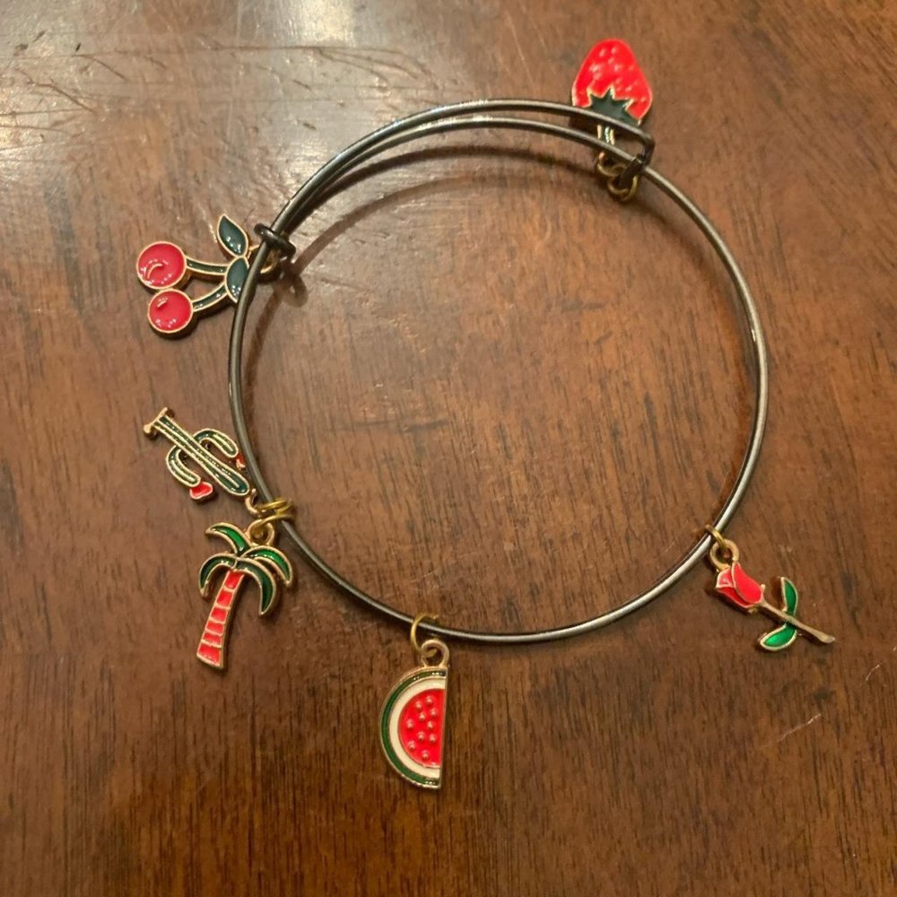 Red and Black Bangle Bracelet